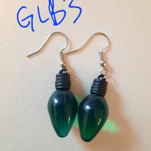Green Smooth Light Bulb Earring